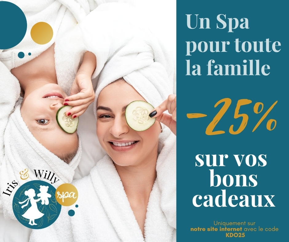 🌞L'offre "Bon cadeau" de l'été ! Avec le code KDO25 profitez de - 25% sur l'achat d'un Bon cadeau, en ligne uniquement. Idéal pour faire plaisir à vos proches… ou tout simplement vous faire plaisir ! 😉 Bon valable 8 mois. Alors n'attendez plus... image